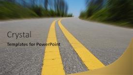  Presentation with zoom - Amazing presentation theme having double-lines-road-with-zoom backdrop and a coral colored foreground