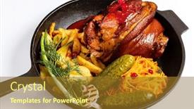  Presentation with german - Presentation theme with double-serving-of-german-ham background and a tawny brown colored foreground