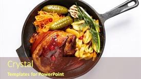  Presentation with german - Slide set enhanced with double-serving-of-german-ham background and a tawny brown colored foreground