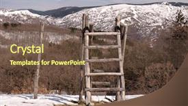  Presentation with step - Presentation design featuring double sided wooden step ladders background and a tawny brown colored foreground