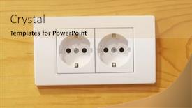  Presentation with outlet - PPT layouts featuring double-socket-outlet-european-standard background and a yellow colored foreground