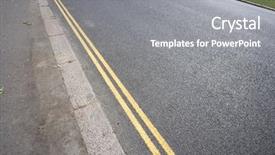  Presentation with london - Beautiful presentation theme featuring double yellow line on london backdrop and a gray colored foreground