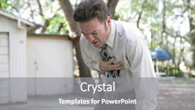  Presentation with old man - Slide deck having doubled over with chest pain background and a gray colored foreground