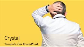  Presentation with medical hand - Presentation consisting of doubt with hand on head background and a yellow colored foreground