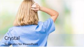  Presentation with medical hand - Slide deck with doubt with hand on head background and a light blue colored foreground