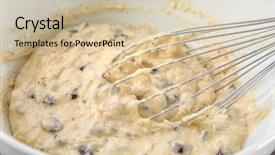  Presentation with chocolate chip cookie - Beautiful slide deck featuring dough and chopped chocolate chip backdrop and a soft green colored foreground