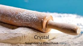  Presentation with classic - Theme consisting of dough and dusting of flour background and a coral colored foreground