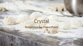  Presentation with dough - Theme consisting of dough balls covered with flour on table background and a lemonade colored foreground