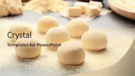  Presentation with dough - Presentation theme enhanced with dough balls for making tortillas background and a lemonade colored foreground
