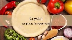  Presentation with dough - PPT theme having dough basis and ingredients background and a blonde colored foreground