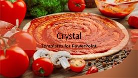  Presentation with ketchup - PPT layouts having dough basis with ketchup background and a red colored foreground