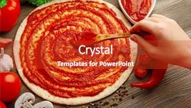  Presentation with ketchup - Audience pleasing theme consisting of dough basis with ketchup backdrop and a crimson colored foreground