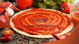  Presentation with ketchup - PPT theme having dough basis with ketchup background and a red colored foreground