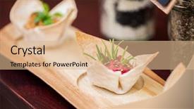  Presentation with catering - Beautiful slides featuring dough cornet with beetroot filling backdrop and a  colored foreground