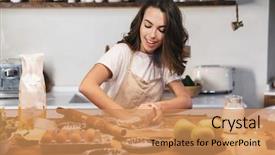  Presentation with apron harvest - Amazing presentation design having dough for an apple pie backdrop and a coral colored foreground