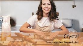  Presentation with homemade pastry apple pie pies - Presentation theme consisting of dough for an apple pie background and a coral colored foreground