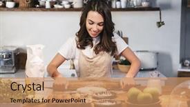  Presentation with homemade pastry apple pie pies - Colorful presentation theme enhanced with dough for an apple pie backdrop and a coral colored foreground
