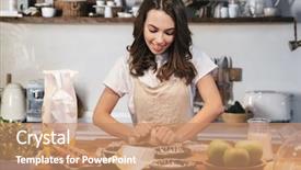  Presentation with apron - Cool new slide set with dough for an apple pie backdrop and a coral colored foreground