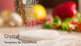  Presentation with italian food about pizza - Slide deck with dough for italian pizza preparation background and a lemonade colored foreground