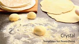  Presentation with dough - Presentation theme enhanced with dough for making tortillas background and a lemonade colored foreground