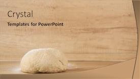  Presentation with dough - Presentation design having dough-for-pizza-and-bread background and a coral colored foreground