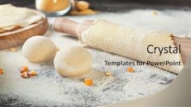  Presentation with bulletin board cork pin - Amazing presentation theme having dough for tortillas with rolling backdrop and a  colored foreground