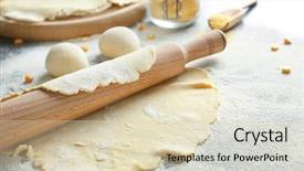 Presentation with dough - Beautiful presentation design featuring dough for tortillas with rolling backdrop and a  colored foreground