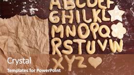 Presentation with cookies - Amazing PPT theme having dough on a wooden table backdrop and a red colored foreground