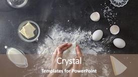  Presentation with dough - Colorful slide set enhanced with dough on table with flour backdrop and a coral colored foreground