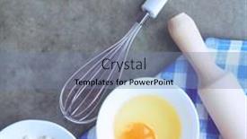  Presentation with food preparation - PPT layouts having dough-preparation-recipe-homemade-bread background and a seafoam green colored foreground