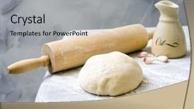  Presentation with olive oil and berries - PPT theme enhanced with dough rolling-pin olive oil background and a  colored foreground