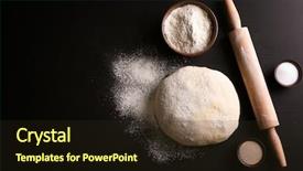  Presentation with rolling ball - Colorful PPT theme enhanced with dough with ingredients and rolling backdrop and a wine colored foreground