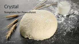  Presentation with milk can - Colorful presentation theme enhanced with dough with jug of milk backdrop and a light gray colored foreground