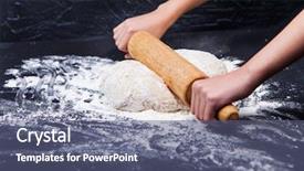  Presentation with black girl - Presentation theme consisting of dough with the rolling pin background and a  colored foreground