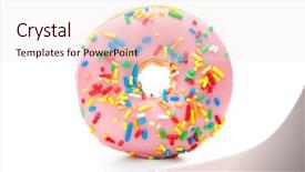  Presentation with sprinkles - Beautiful theme featuring doughnut - donut with sprinkles isolated backdrop and a sky blue colored foreground