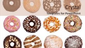  Presentation with donuts - Amazing presentation design having doughnut - donuts collection backdrop and a coral colored foreground