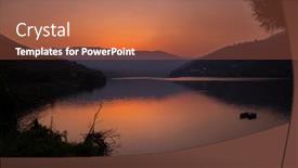  Presentation with river valley - Presentation theme enhanced with douro-river-valley-on-sunset background and a red colored foreground