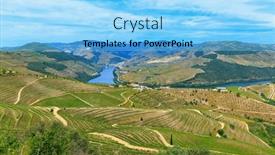  Presentation with vineyards - Slide set with douro-valley-vineyards-in-terrace background and a light blue colored foreground