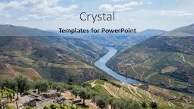  Presentation with vineyards - Beautiful slide set featuring douro-valley-vineyards-landscape backdrop and a light blue colored foreground
