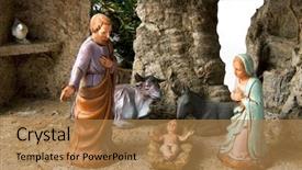  Presentation with baby jesus - Presentation with scene focus on baby jesus background and a coral colored foreground