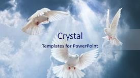  Presentation with dove - Cool new slides with religions free - dove in the air backdrop and a sky blue colored foreground