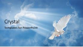  Presentation with dove - Presentation theme featuring espiritu santo - dove in the air background and a light blue colored foreground