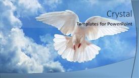  Presentation with dove - PPT theme with dove-in-the-air background and a light blue colored foreground