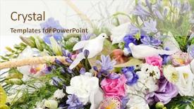 Presentation with paper quilling colorful paper flowers - Colorful PPT layouts enhanced with dove orchids - bouquet of colorful flowers backdrop and a lemonade colored foreground