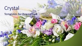  Presentation with paper quilling colorful paper flowers - Amazing theme having dove orchids - bouquet of colorful flowers backdrop and a sky blue colored foreground