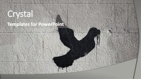  Presentation with brick wall texture - Audience pleasing PPT layouts consisting of mask painted graffiti on concrete wall with brick texture backdrop and a gray colored foreground