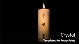  Presentation with holy spirit fire candle - Beautiful presentation theme featuring doves cross - holy candle with gold embellishment backdrop and a black colored foreground
