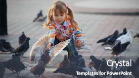  Presentation with doves - Slides featuring doves in the city background and a tawny brown colored foreground