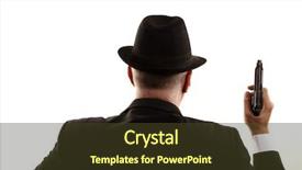  Presentation with gun - Slide deck featuring dow - man with gun view background and a tawny brown colored foreground