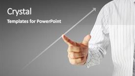  Presentation with financial - Cool new PPT theme with dow - businessman with financial symbols coming backdrop and a  colored foreground